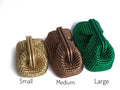 Crochet Metallic Raffia Clutch - Evening Knitted Pouch - THERAFFIAYSL