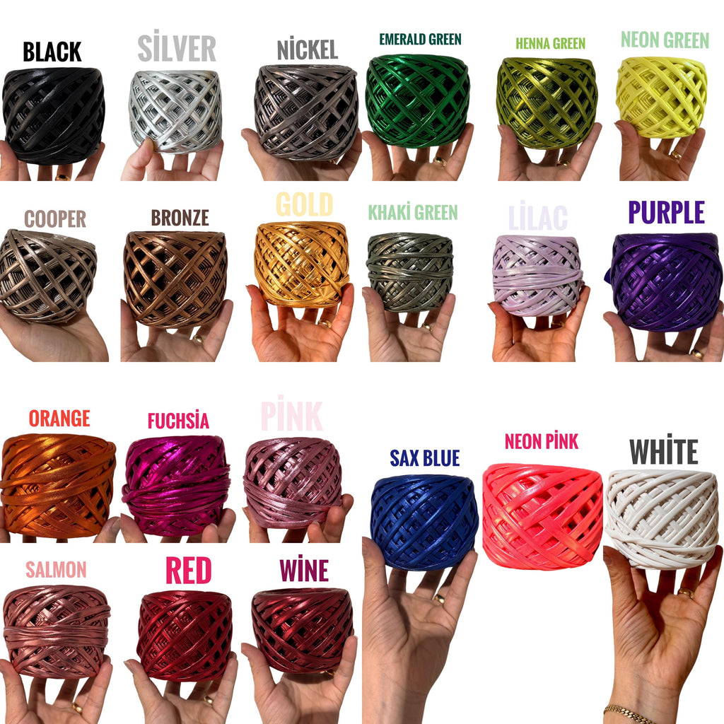 Crochet Metallic Raffia Clutch - Evening Knitted Pouch - THERAFFIAYSL