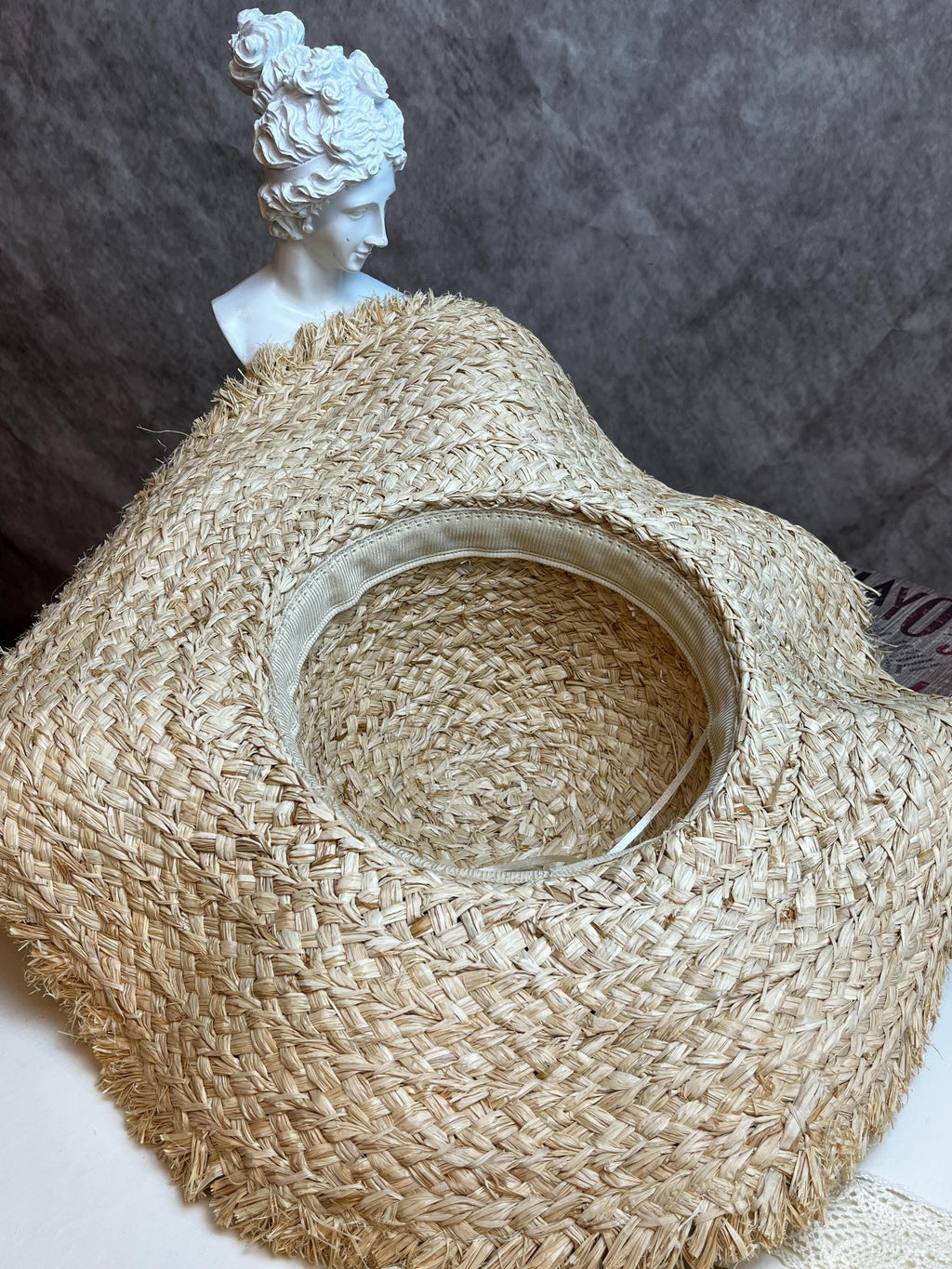 French Wave Brim Raffia Hat - Floral Sun Hat for Women - THERAFFIAYSL