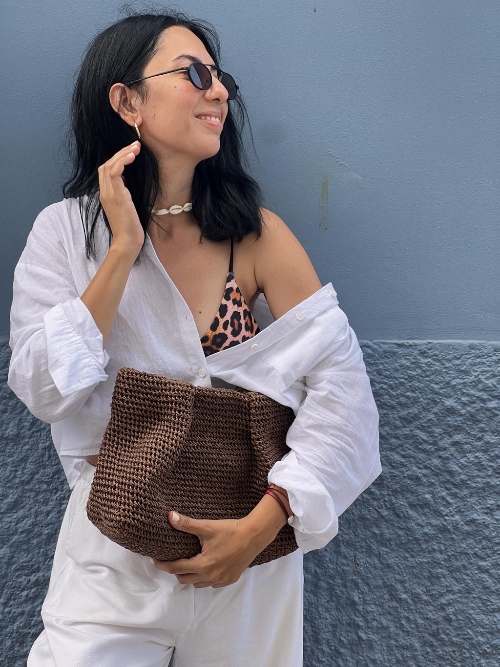 Handmade Raffia Summer Clutch - Boho Beach Wedding Bag - THERAFFIAYSL