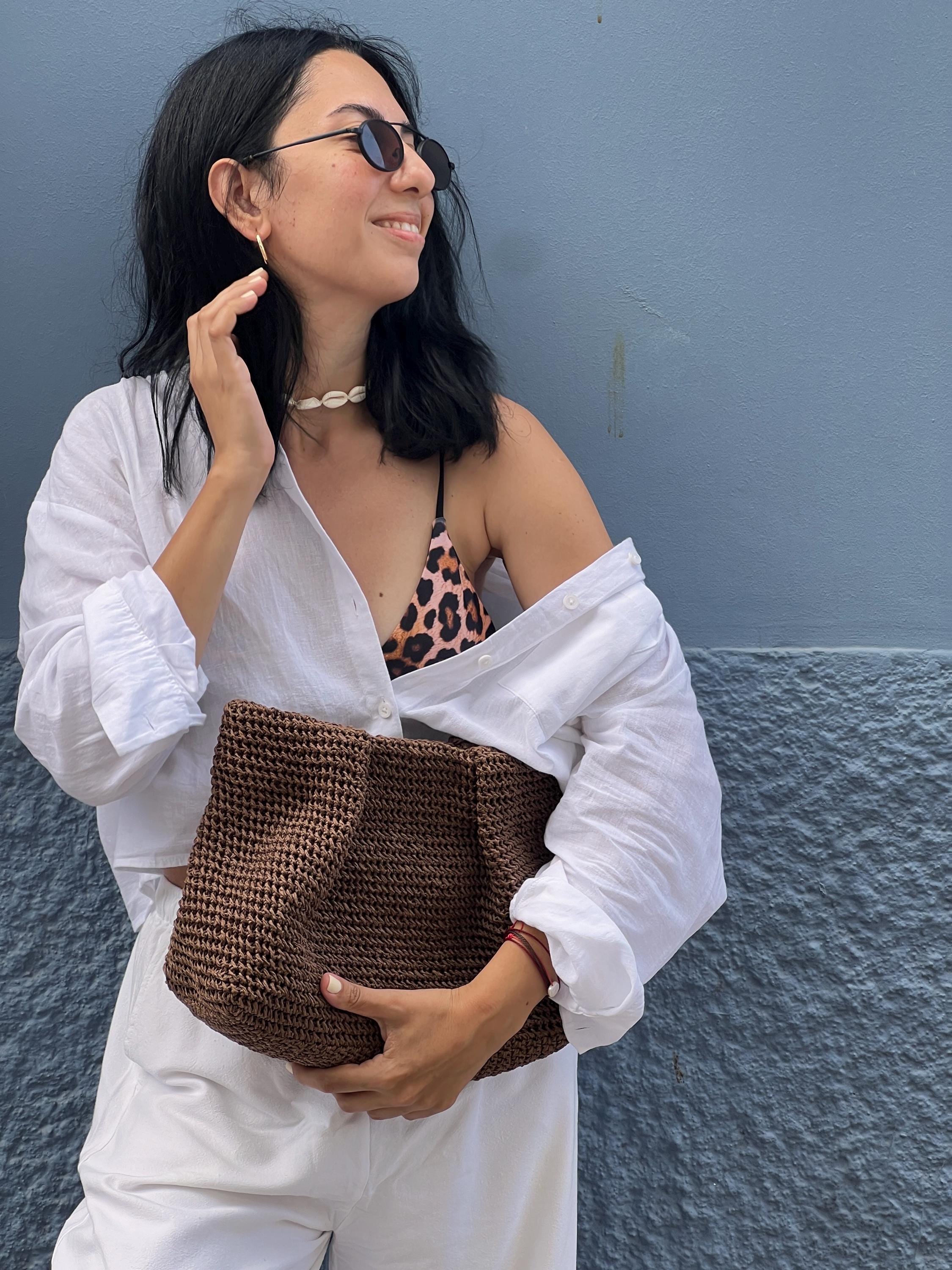 Handmade Raffia Summer Clutch - Boho Beach Wedding Bag - THERAFFIAYSL