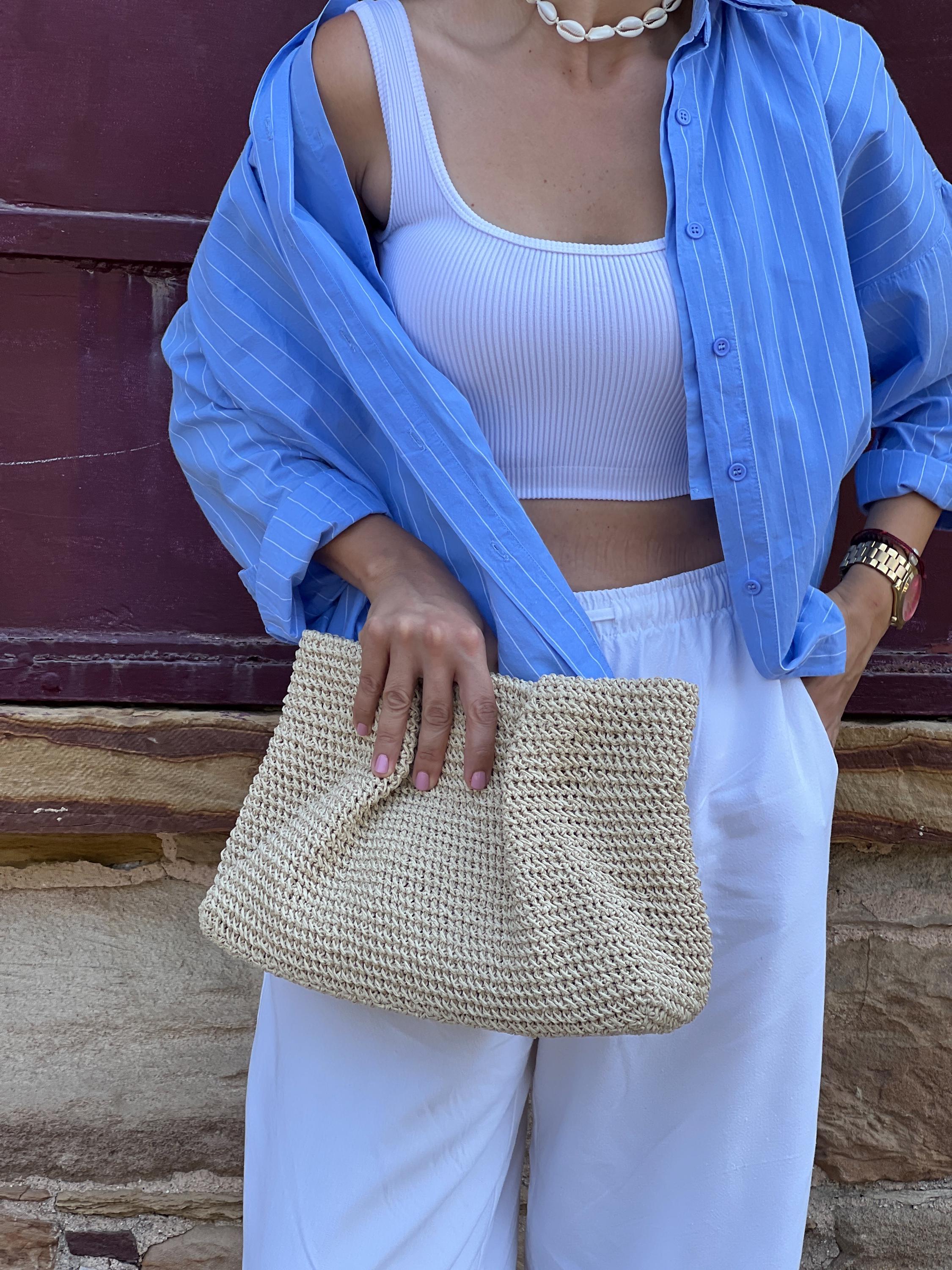 Handmade Raffia Summer Clutch - Boho Beach Wedding Bag - THERAFFIAYSL