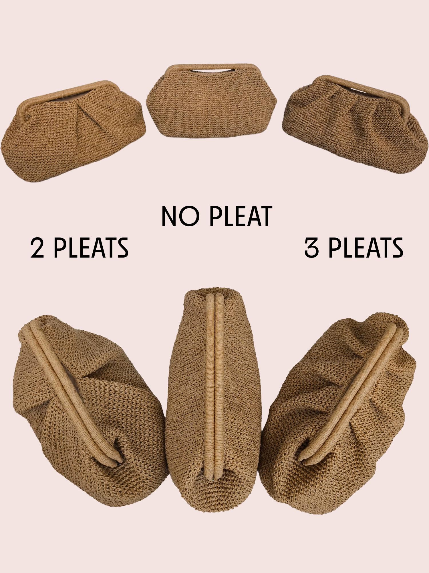 Handmade Straw Raffia Clutch - Woven Top Handle Pouch - THERAFFIAYSL