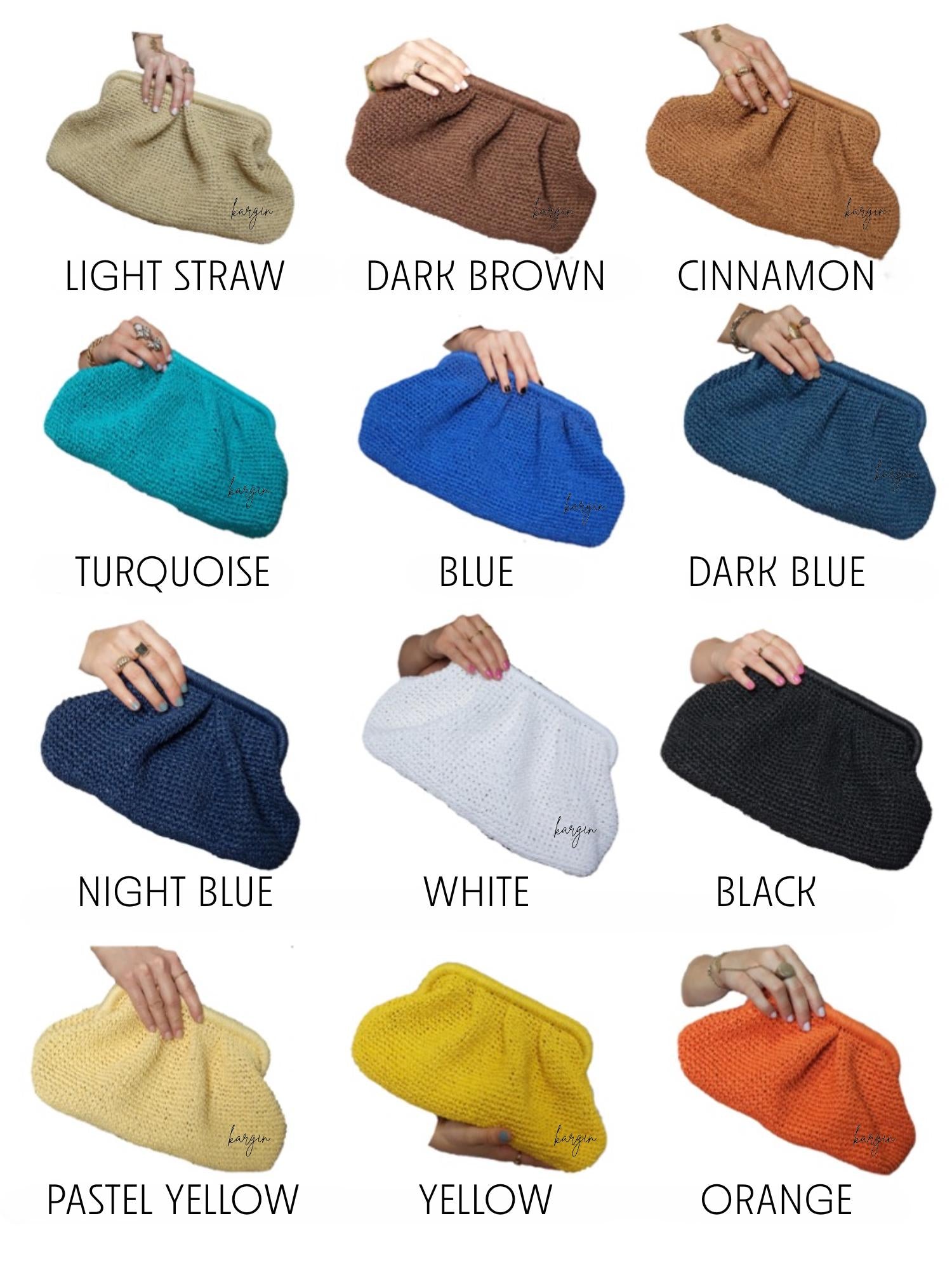 Handmade Straw Raffia Clutch - Woven Top Handle Pouch - THERAFFIAYSL