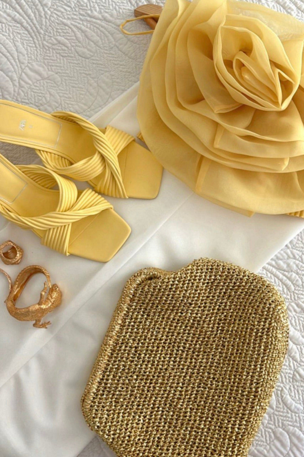 Metallic Gold Raffia Clutch - Luxury Evening Handbag - THERAFFIAYSL