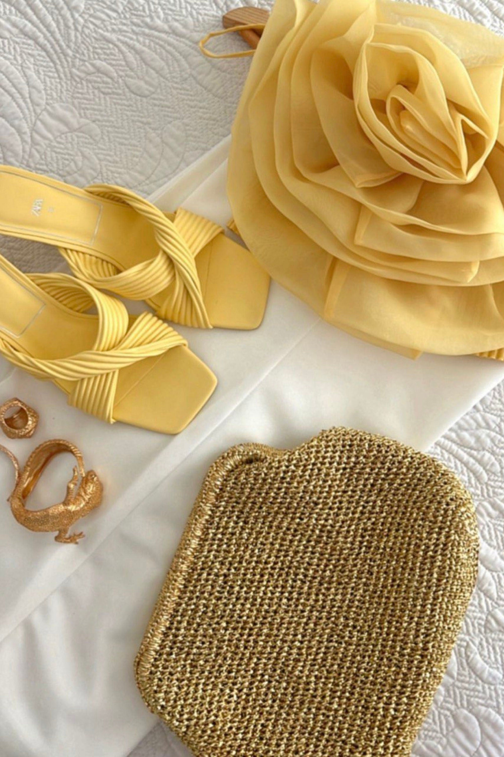 Metallic Gold Raffia Clutch - Luxury Evening Handbag - THERAFFIAYSL