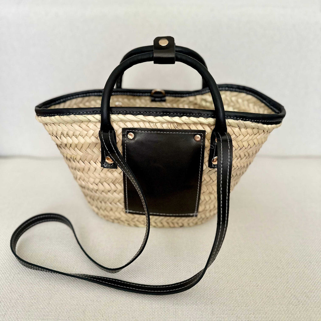 Mini Raffia Tote - Leather Convertible Market Bag - THERAFFIAYSL