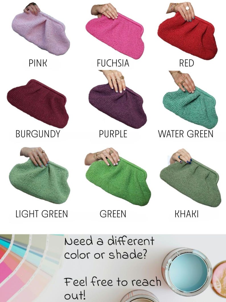 Raffia Crochet Clutch - Handmade Evening Purse - THERAFFIAYSL