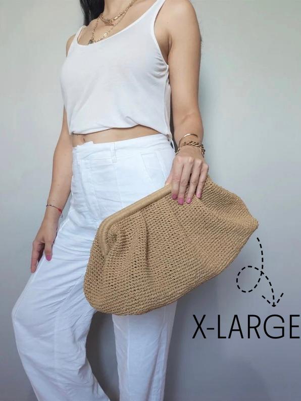 Raffia Crochet Clutch - Handmade Evening Purse - THERAFFIAYSL