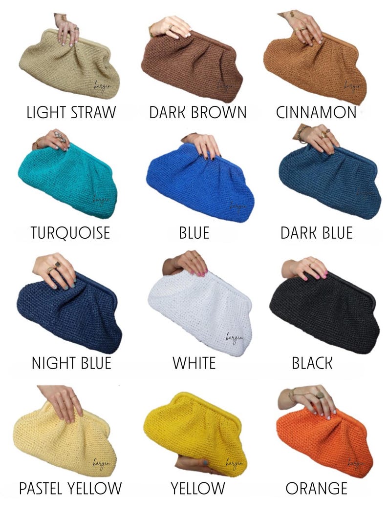 Raffia Crochet Clutch - Handmade Evening Purse - THERAFFIAYSL