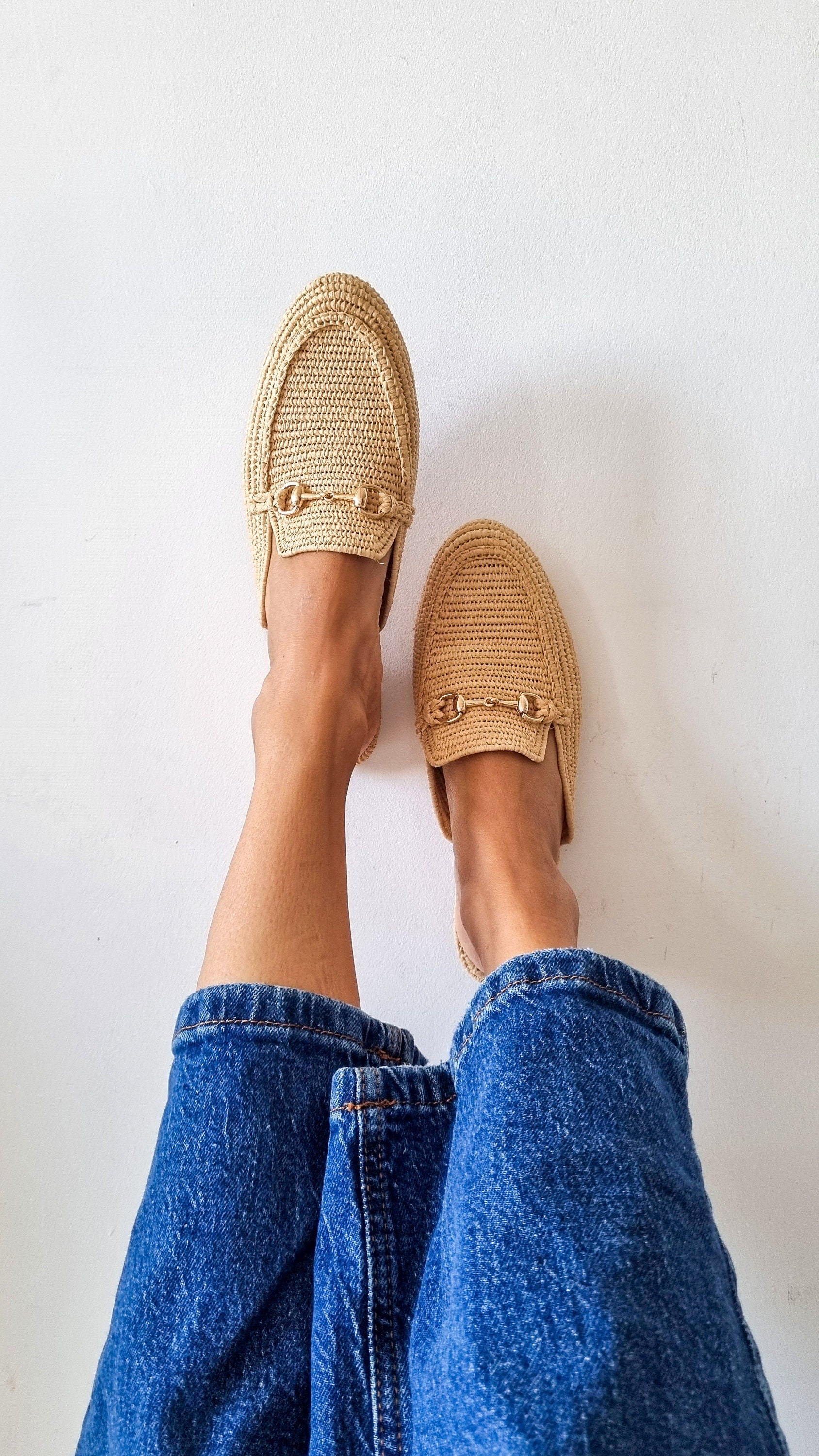 Raffia Slides - Handmade flats Babouch - THERAFFIAYSL