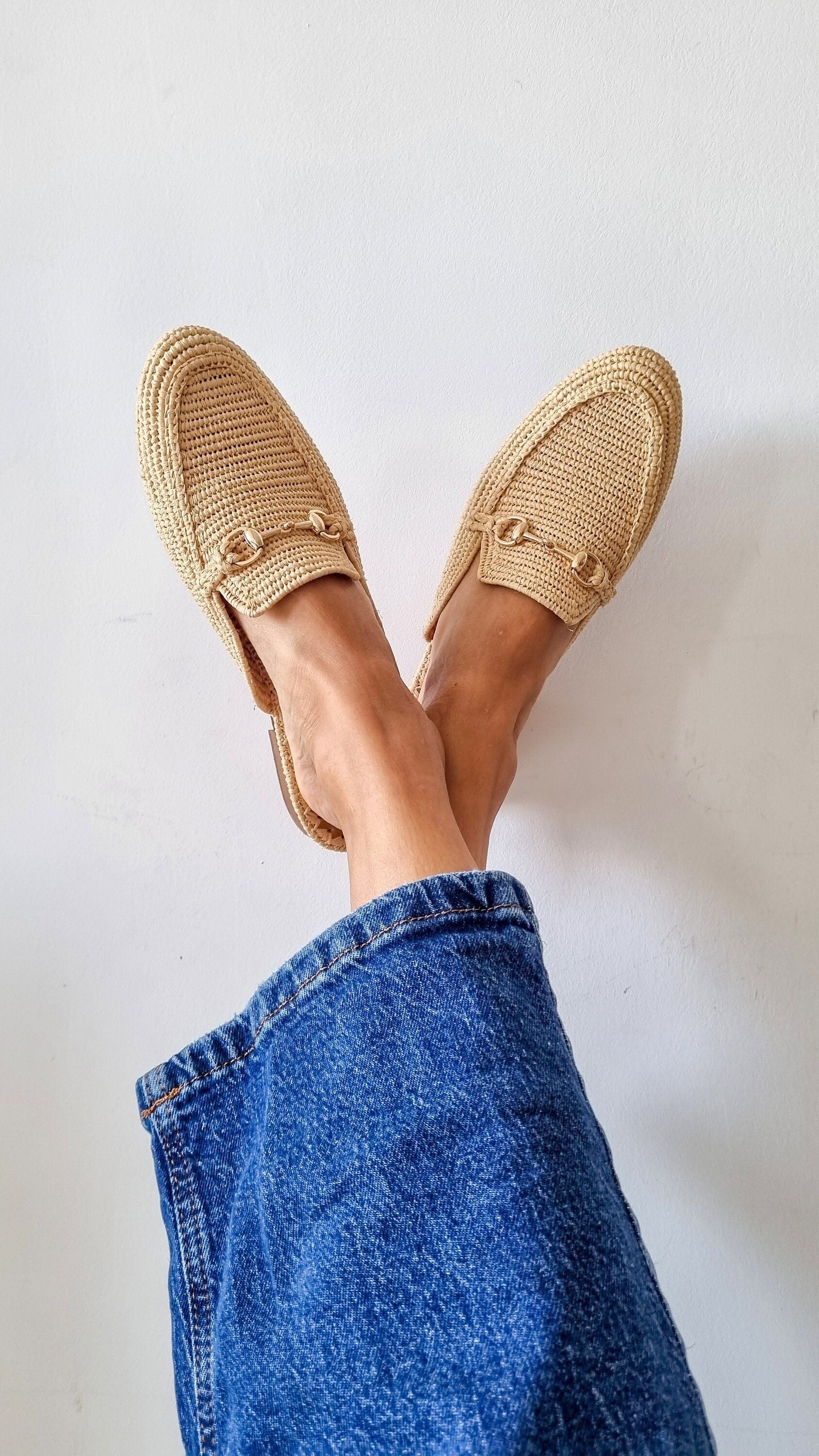 Raffia Slides - Handmade flats Babouch - THERAFFIAYSL